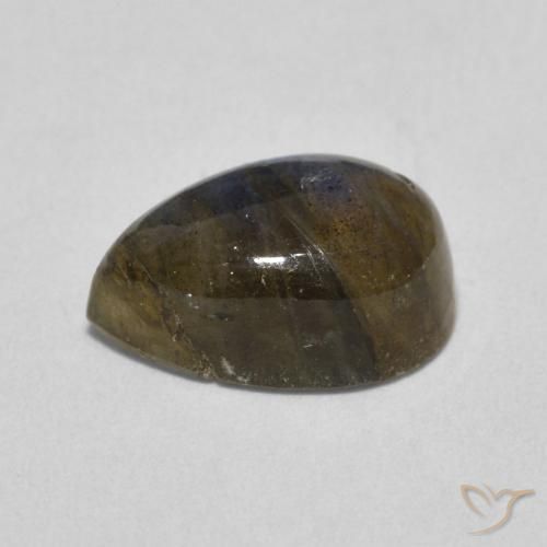Labradorite Multicolore naturelle En forme de poire, 4.13 ct, Translucide