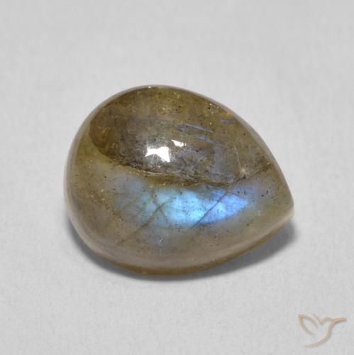 Labradorite Multicolore naturelle En forme de poire, 3.86 ct, Translucide