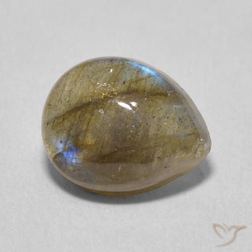 Labradorite Multicolore naturelle En forme de poire, 3.83 ct, Translucide