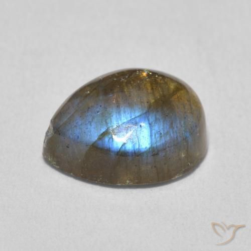 Labradorite Multicolore naturelle En forme de poire, 3.83 ct, Translucide