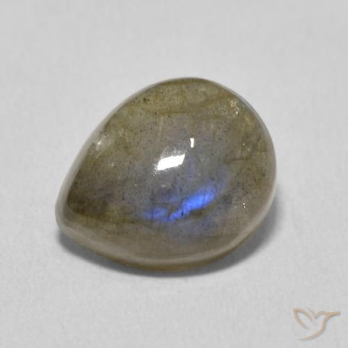 3.62ct Naturel Multicolore Labradorite, En forme de poire, Translucide