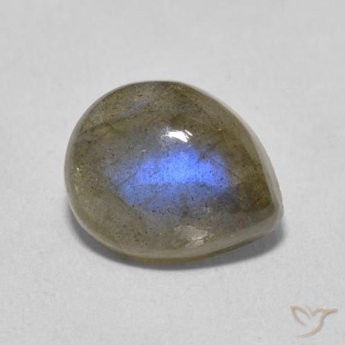 Labradorite Multicolore naturelle En forme de poire, 3.62 ct, Translucide
