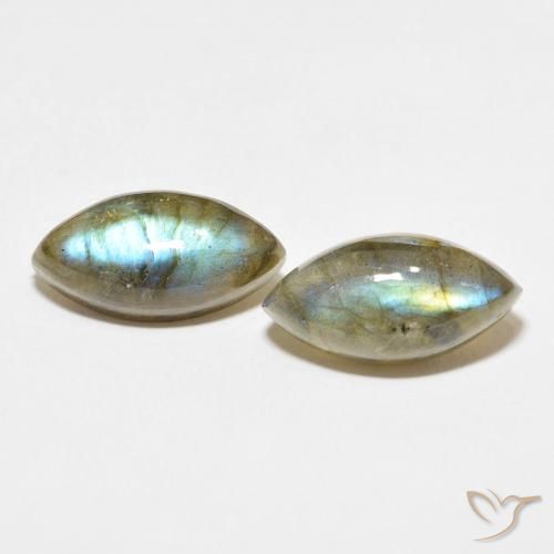 10.96ctw Naturel Multicolore Labradorite, Marquise, Translucide