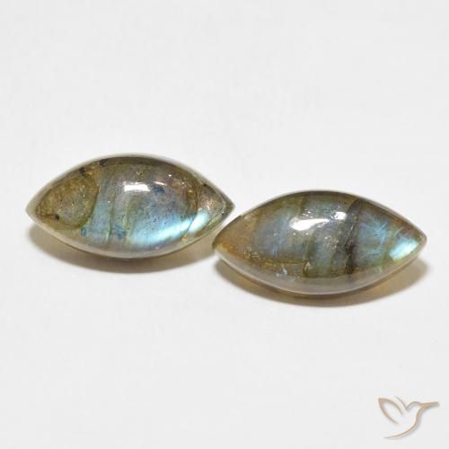 10.37ctw Naturel Multicolore Labradorite, Marquise, Translucide