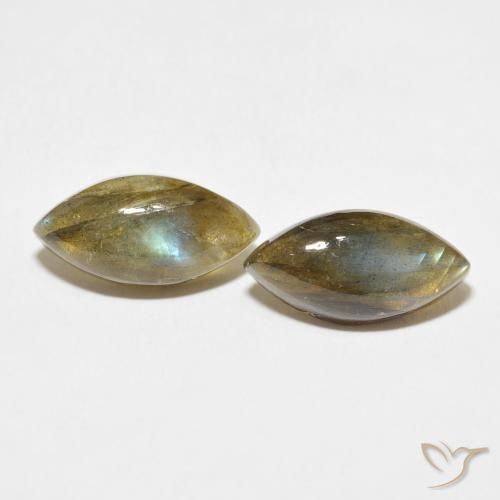 10.36ctw Naturel Multicolore Labradorite, Marquise, Translucide