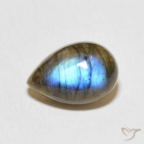 4.07ct Naturel Multicolore Labradorite, En forme de poire, Translucide