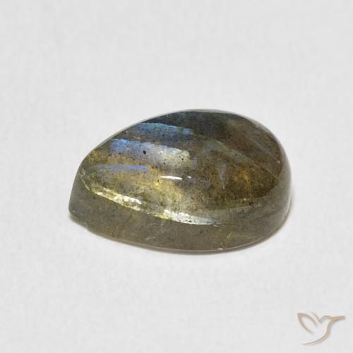 Labradorite Multicolore naturelle En forme de poire, 3.93 ct, Translucide