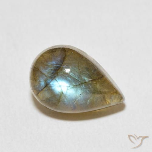 4.17ct Naturel Multicolore Labradorite, En forme de poire, Translucide
