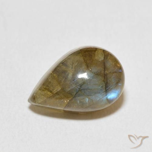 Labradorite Multicolore naturelle En forme de poire, 4.17 ct, Translucide