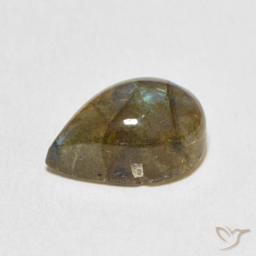 Labradorite Multicolore naturelle En forme de poire, 4.17 ct, Translucide