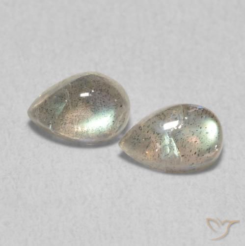 0.87ctw Naturel Multicolore Labradorite, En forme de poire, Translucide