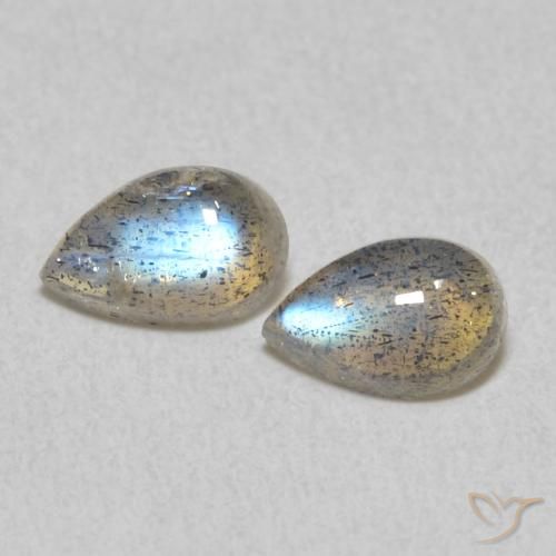 0.92ctw Naturel Multicolore Labradorite, En forme de poire, Translucide