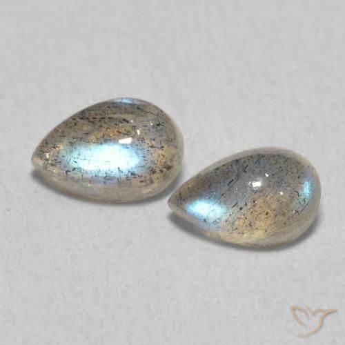 1.02ctw Naturel Multicolore Labradorite, En forme de poire, Translucide