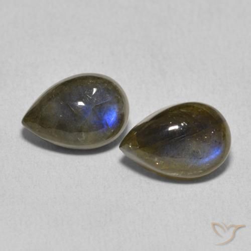 4.77ctw Naturel Multicolore Labradorite, En forme de poire, Translucide