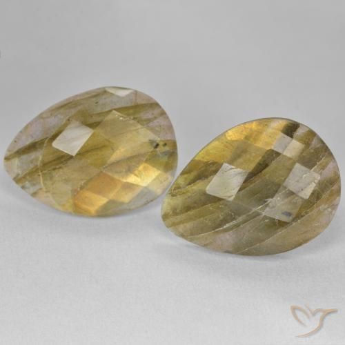 19.06ctw Naturel Multicolore Labradorite, En forme de poire, Translucide