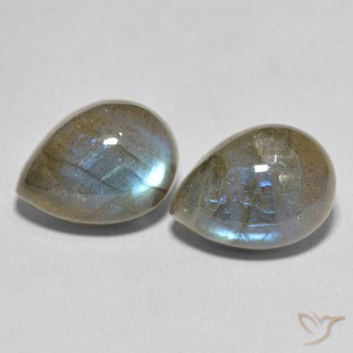 21.36ctw Naturel Multicolore Labradorite, En forme de poire, Translucide