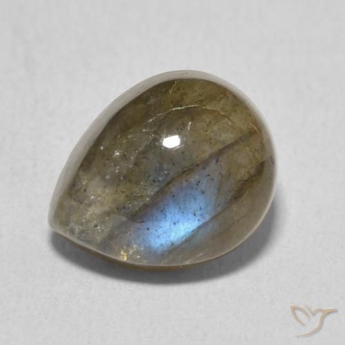 4.07ct Naturel Multicolore Labradorite, En forme de poire, Translucide