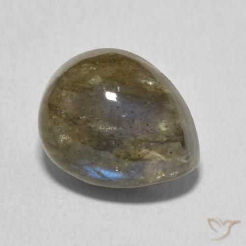 Labradorite Multicolore naturelle En forme de poire, 4.07 ct, Translucide