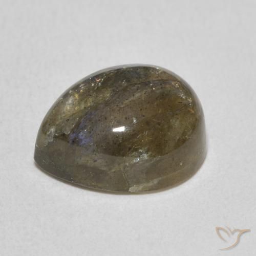 Labradorite Multicolore naturelle En forme de poire, 4.07 ct, Translucide