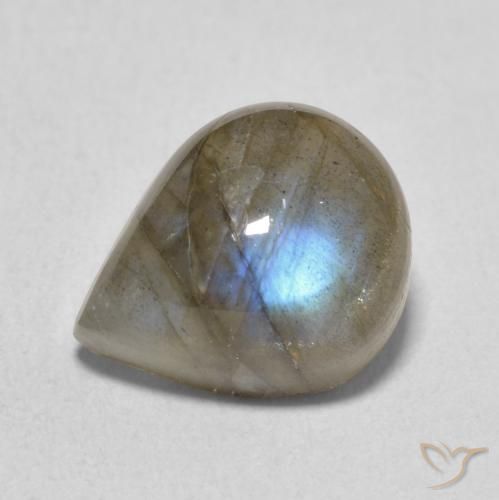 Labradorite Multicolore naturelle En forme de poire, 4.62 ct, Translucide