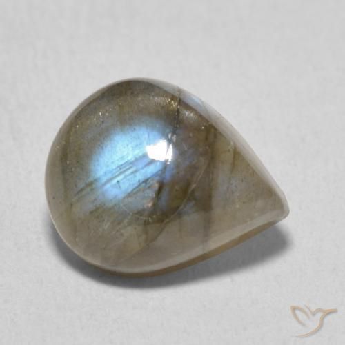 Labradorite Multicolore naturelle En forme de poire, 4.62 ct, Translucide