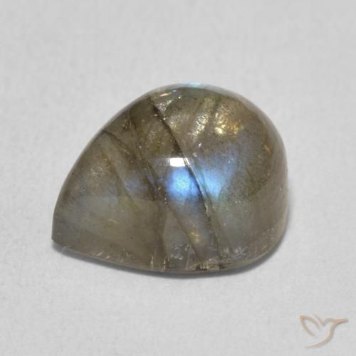 Labradorite Multicolore naturelle En forme de poire, 4.62 ct, Translucide