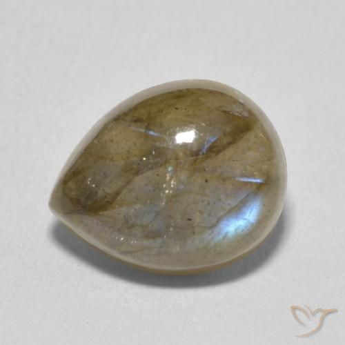 Labradorite Multicolore naturelle En forme de poire, 3.75 ct, Translucide