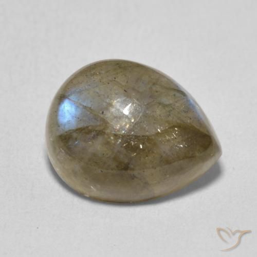 Labradorite Multicolore naturelle En forme de poire, 3.75 ct, Translucide