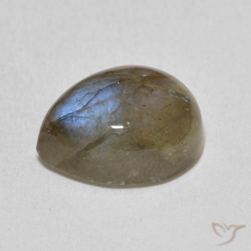 Labradorite Multicolore naturelle En forme de poire, 3.75 ct, Translucide
