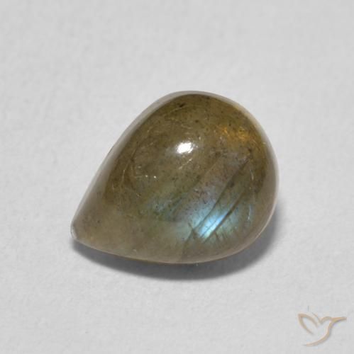 1.79ct Naturel Multicolore Labradorite, En forme de poire, Translucide