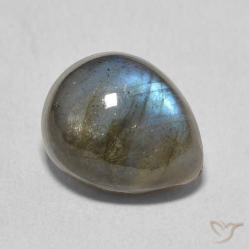4.10ct Naturel Multicolore Labradorite, En forme de poire, Translucide