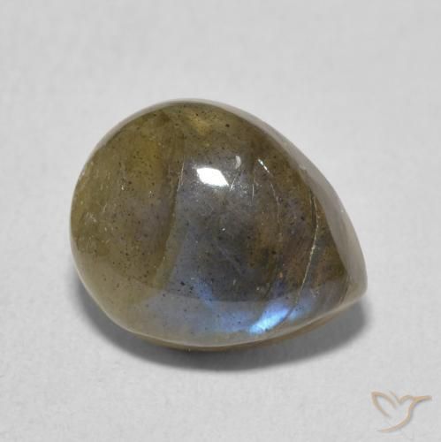Labradorite Multicolore naturelle En forme de poire, 3.48 ct, Translucide