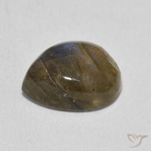 Labradorite Multicolore naturelle En forme de poire, 3.48 ct, Translucide