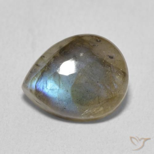 3.40ct Naturel Multicolore Labradorite, En forme de poire, Translucide