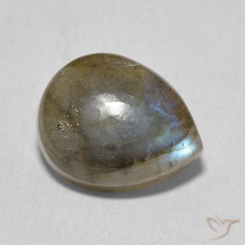 Labradorite Multicolore naturelle En forme de poire, 3.40 ct, Translucide