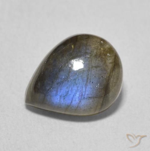2.53ct Naturel Multicolore Labradorite, En forme de poire, Translucide