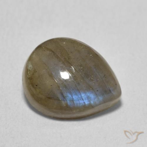 Labradorite Multicolore naturelle En forme de poire, 3.66 ct, Translucide