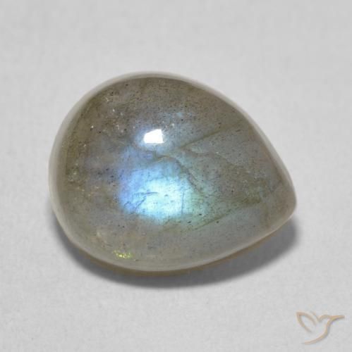Labradorite Multicolore naturelle En forme de poire, 4.12 ct, Translucide