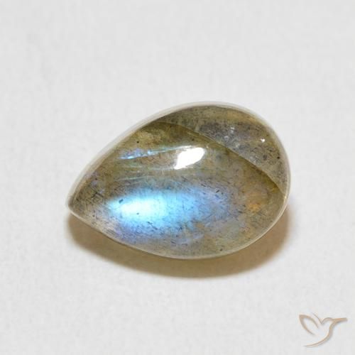 2.88ct Naturel Multicolore Labradorite, En forme de poire, Translucide