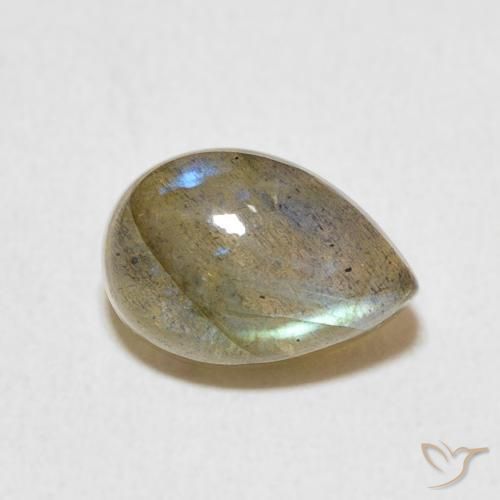 Labradorite Multicolore naturelle En forme de poire, 2.88 ct, Translucide