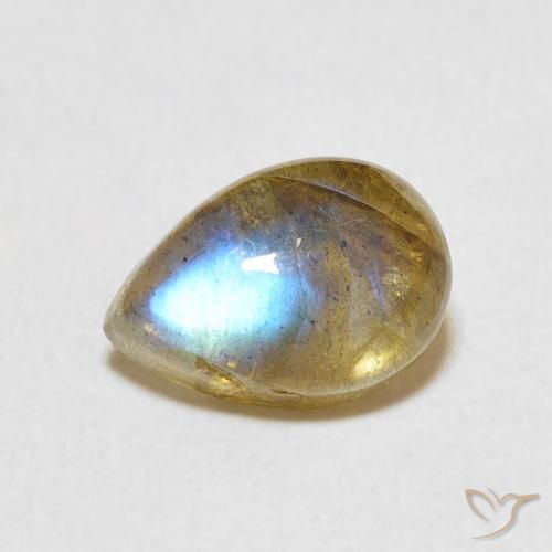 2.36ct Naturel Multicolore Labradorite, En forme de poire, Translucide