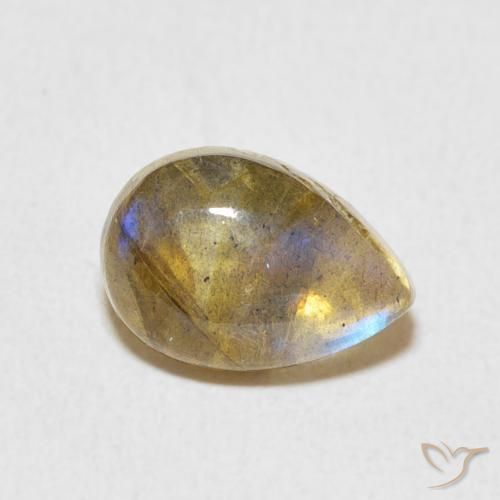 Labradorite Multicolore naturelle En forme de poire, 2.36 ct, Translucide
