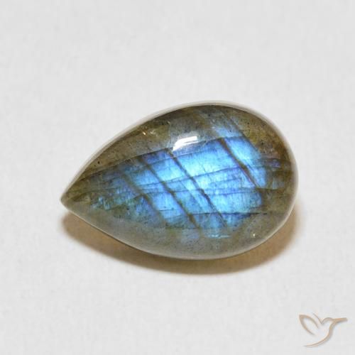 3.76ct Naturel Multicolore Labradorite, En forme de poire, Translucide