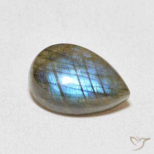 Labradorite Multicolore naturelle En forme de poire, 3.76 ct, Translucide