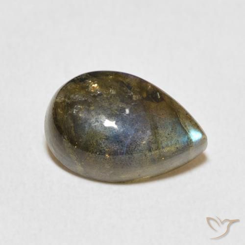 Labradorite Multicolore naturelle En forme de poire, 3.51 ct, Translucide