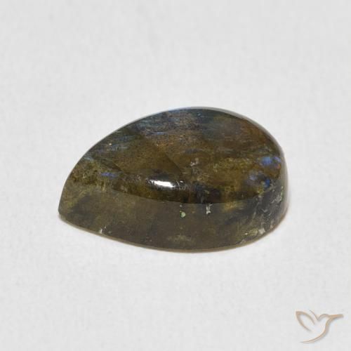 Labradorite Multicolore naturelle En forme de poire, 3.51 ct, Translucide