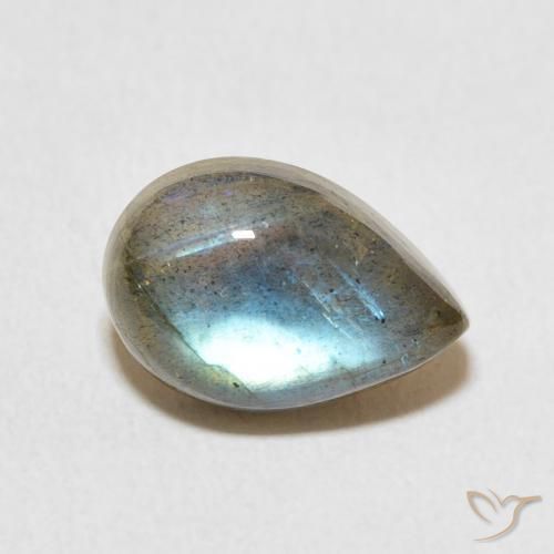 Labradorite Multicolore naturelle En forme de poire, 3.85 ct, Translucide