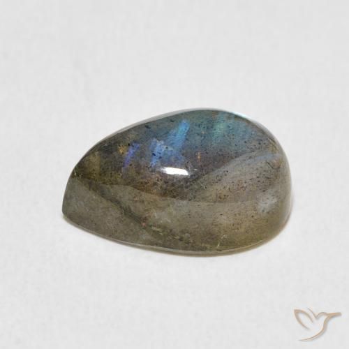 Labradorite Multicolore naturelle En forme de poire, 3.85 ct, Translucide