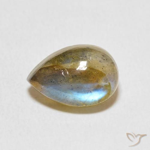 2.48ct Naturel Multicolore Labradorite, En forme de poire, Translucide