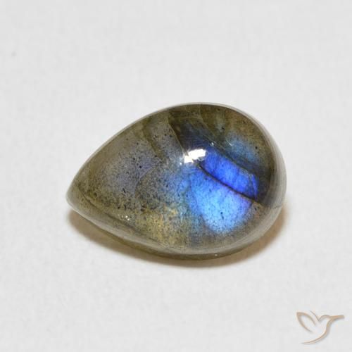 2.37ct Naturel Multicolore Labradorite, En forme de poire, Translucide